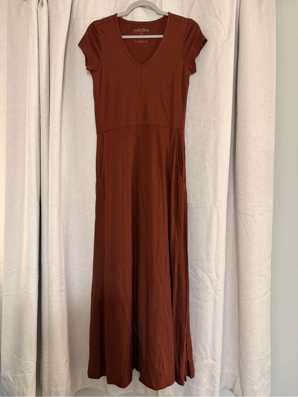 NEW PERUVIAN CONNECTION Hannah Pima Cotton Dress Cinnabar Brown